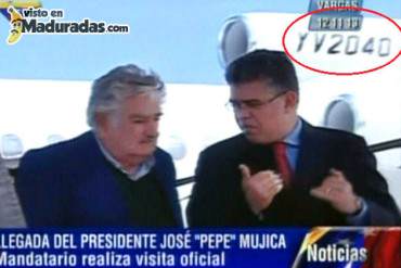 De nuevo “Pepe” Mujica viaja a Venezuela ENCHUFADO en avión de Pdvsa