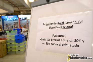 Por orden del Gobierno Ferretotal dará 30% y 50% de descuento + FOTOS