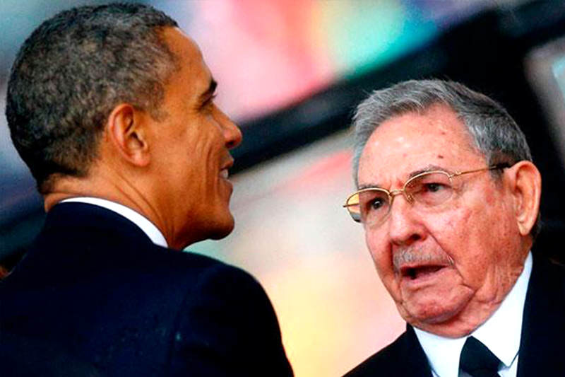 Obama y Raul Castro