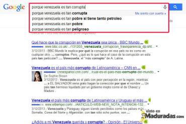 ¡GOOGLE SI QUE SABE! Hasta Google sabe que en Venezuela estamos bien fregados