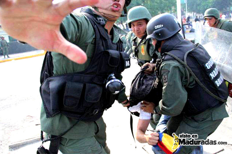 estudiantes heridos por la gnb protesta