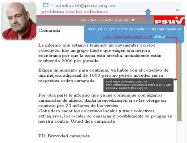 Ameliach a Diosdado Cabello