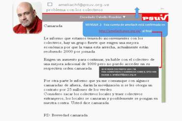 ¡ENTÉRATE! Este es el correo que Francisco Ameliach le envió a Diosdado Cabello sobre pago de colectivos
