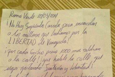 Carta de Ceballos desde Ramo Verde: «Por cada gocho preso, 1000 más saldrán a la calle»