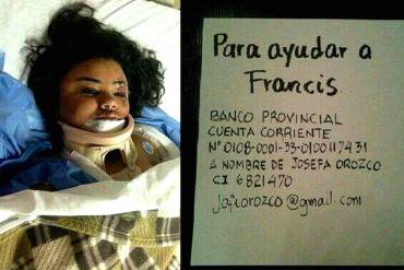 ¡DIFUNDIR! Estudiante atropellada en la Urbina con graves fractura solicita donaciones