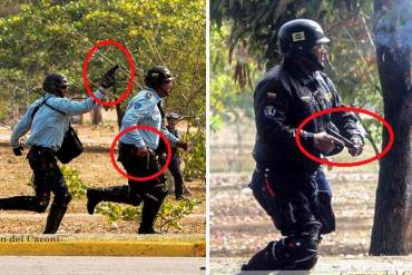 ¡CON LAS MANOS EN LA MASA! Capturan a policías disparando armas cortas en protesta