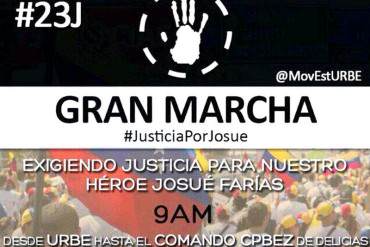 ¡DE LUTO! Estudiantes marchan por asesinato de Josué Farías este #23J (+ Fotos)