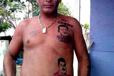 ¡SIN SENTIDO DEL RIDÍCULO! Se hizo unos tatuajes de Maduro y Chávez en el torso