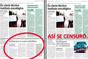 ¡PURA MORDAZA! SNTP denuncia 3 casos de censura en Últimas Noticias (+ Fotos)