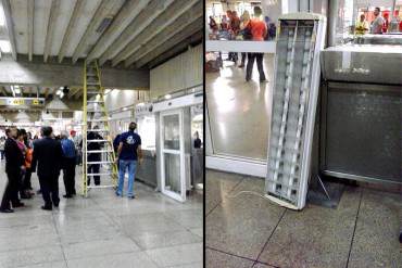 ¿ALÓ CHEVERITO? En Aeropuerto de Maiquetía lámpara cae del techo y golpea a pasajera (+Foto)