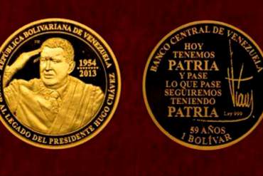 ¡LO QUE FALTABA! BCV crea la moneda de oro conmemorativa al «gigante» Hugo Chávez