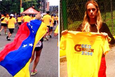 ¡LA LUCHA SIGUE! Lilian Tintori corrió por Caracas con la bandera en honor a Leopoldo López