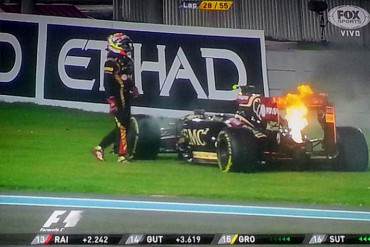 ¡NO PEGA UNA! Un incendio provocó OTRA desgracia de Pastor Maldonado en la F1 (+ Fotos +Video)