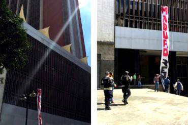 «MADURO RENUNCIA»: El cartel que esperaba a Nicolás en la AN: Refuerzan seguridad y controles