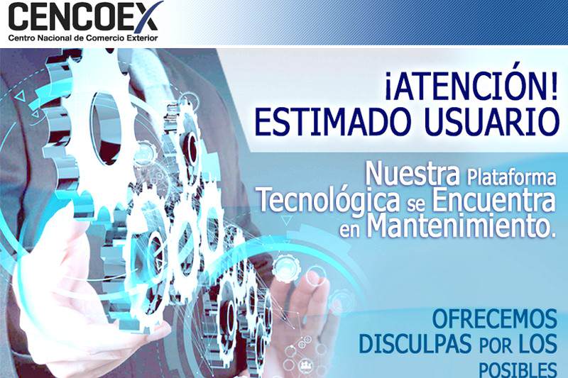 Pagina Web del Cencoex en mantenimiento