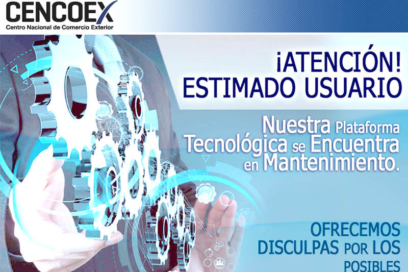 Pagina Web del Cencoex en mantenimiento 