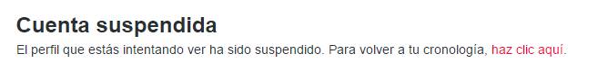 cuenta suspendida twitter