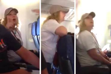 ¡AL BORDE DE LA LOCURA! Histérica mujer defendió a gritos a Maduro en pleno vuelo (+Videos)