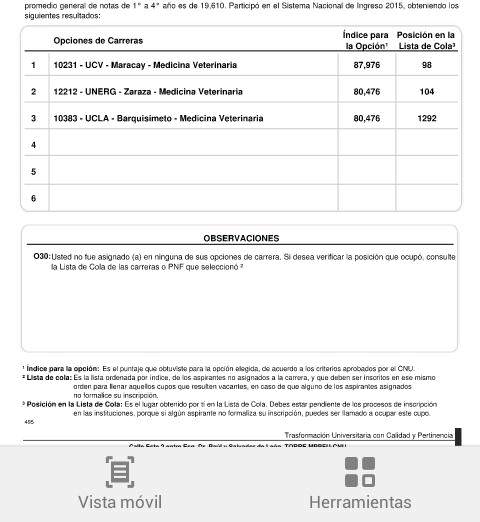 Comprobante de No Asignacion