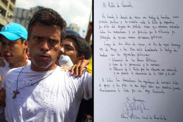 ¡LA LUCHA ES AHORA! Leopoldo López ratifica huelga de hambre mediante carta de puño y letra