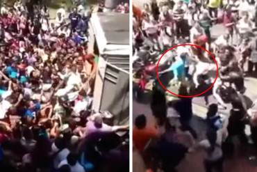 ¡LA PATRIA MISERABLE! Trifulca con puños y patadas por una bolsa de jabón en Táchira (+Video)