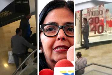 ¡PILLADA! Delcy Rodríguez fue vista «haciendo compras» con sus escoltas en el Tolón de Caracas