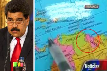 ¡ENTREGUISTA DEL AÑO! Maduro da «clase geografía» con mapa de Venezuela sin el Esequibo