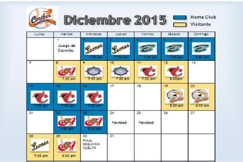 calendario caribes de anzoategui