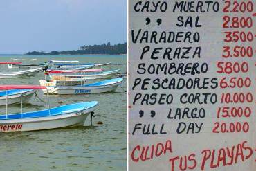 ¡UN OJO DE LA CARA! Hasta 20.000 bolívares puede costar un paseo por los cayos de Morrocoy