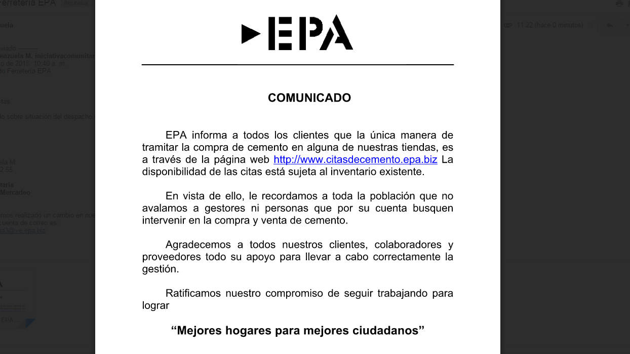 comunicado EPA