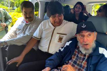 ¡EN APOYO AL JEFE! Maduro y Evo Morales acompañaron a Fidel Castro en su cumpleaños 89