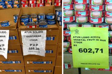 ¡TODO UN LUJO! Precio de la lata de atún se ubica desde Bs. 325 hasta 800 en mercados del país