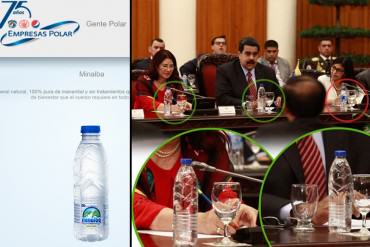 ¡IMPELABLE! Maduro y Cilia Flores se llevan agua producida por la Polar durante gira por Asia