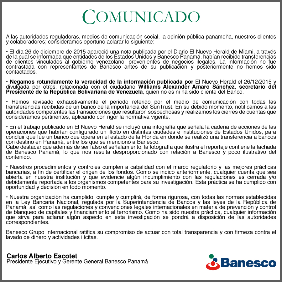 Twitter @BanescoPanama