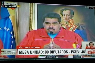 Maduro: Ante la derrota recibida, reconocemos los resultados emanados por el Poder Electoral