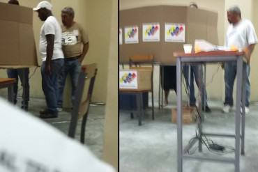 ¡NO PERMITIRLO! Denuncian «voto asistido» con un guardián del PSUV a espaldas del elector