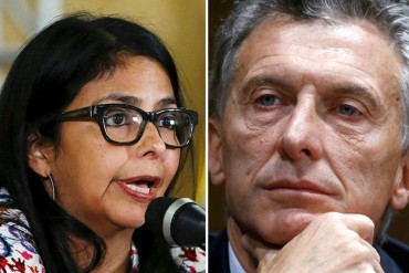 ¡HISTÉRICA! Delcy Rodríguez a Macri: «El que se mete con Venezuela se seca»