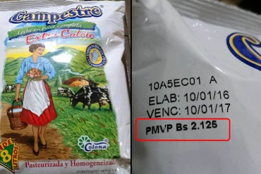 ¡PRECIO SUSTO! La leche en polvo vuelve a los anaqueles a Bs. 2.125 (22% del sueldo mínimo)