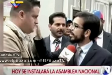 ¡IMPERDIBLE! Así fue el sutil mega tapón de boca que le dio Miguel Pizarro al periodista de VTV