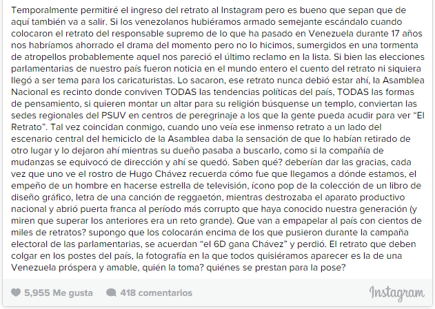 post de luis chataing en instagram