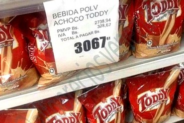 ¡TE VA A DAR UN INFARTO! En 3000 bolívares se consigue la bolsa de Toddy (25% del sueldo mínimo)