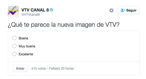 ENCUESTA EN TWITTER vtv