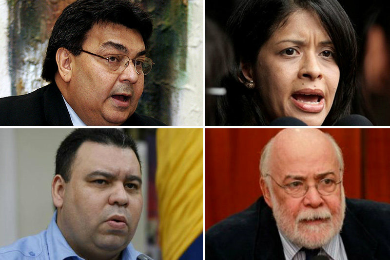 Magistrados Juan José Mendoza (1), Calixto Ortega (2), Luis Fernando Damiani Bustillos (3), Lourdes Benicia Suárez Anderson (4)