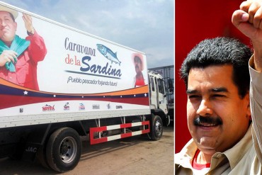 ¡CARAVANA DE LA SARDINA! Maduro promete paliar la crisis con toneladas de sardinas «pa’l pueblo»