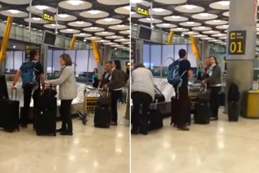 ¡BUENÍSIMO! Venezolana se las cantó clarito a «bolichico» que se encontró en aeropuerto de España