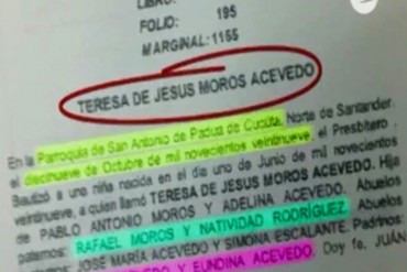 ¡MÁS PRUEBAS! Aseguran nacionalidad colombiana de la madre de Nicolás Maduro