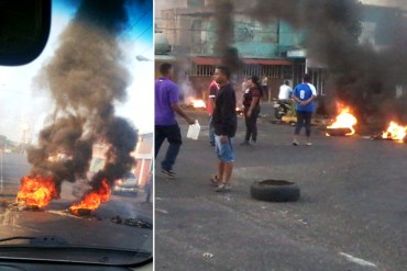 ¡SE ENCIENDE LA CALLE! Vecinos de Los Guayos – Valencia protestan por falta de luz y agua (+Fotos)