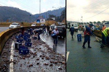 ¡DESASTRE! Camión pierde carga de cervezas en la PNM: Personas saquearon lo que encontraron