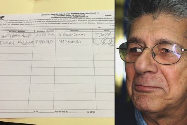 ¡PA’ QUE LE DUELA A NICOLÁS! Ramos Allup fue la primera persona en firmar para el RR