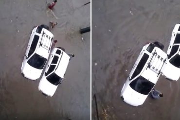 ¡AL HAMPA NO LE IMPORTA NADA! Los robaron mientras sus carros flotaban por inundación (+Video)